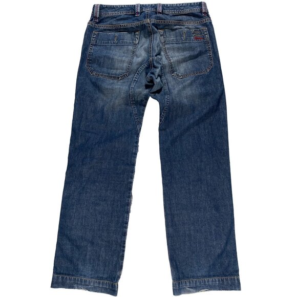 Vintage Diesel Industry Cross/Skull Motif Relaxed Fit Jeans men's size 32x30.5 - Picture 2 of 11